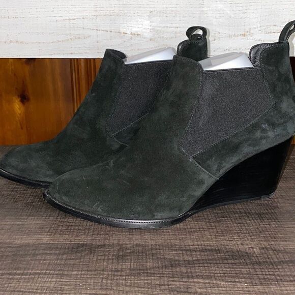 Robert Clergerie Olav black suede leather ankle boots wedged - Picture 1 of 15